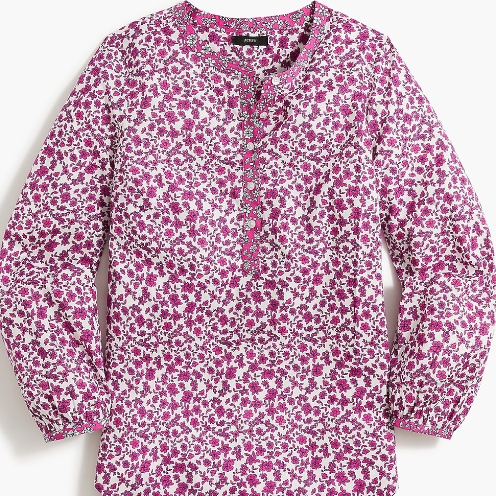 J. Crew Factory Pink Floral Blouse